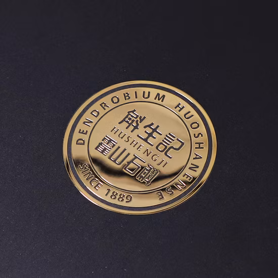 Étiquette en métal de bouteille de vin d'autocollant en relief personnalisé